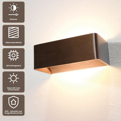 Artdelight Wandlamp Mainz - Donker Brons
