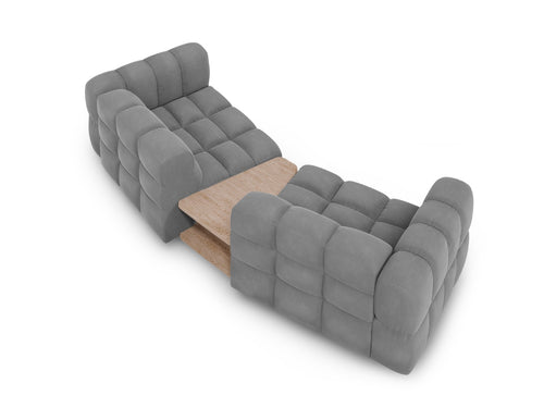 Cosmopolitan Design Modulaire bank Sky 2-zits, flueel, lichtgrijs - 148x280x70cm