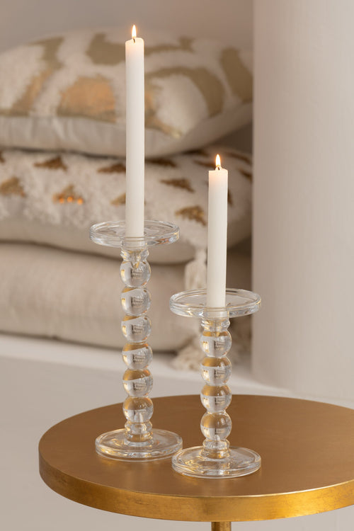 J-Line kaarshouder Drupels - glas - transparant - medium