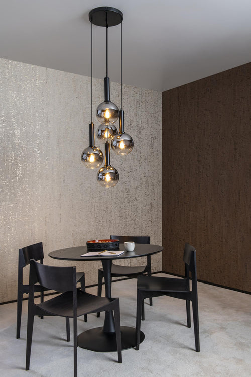 Lucide hanglamp MARIUS - 5xE27 - Zwart - vtwonen shop