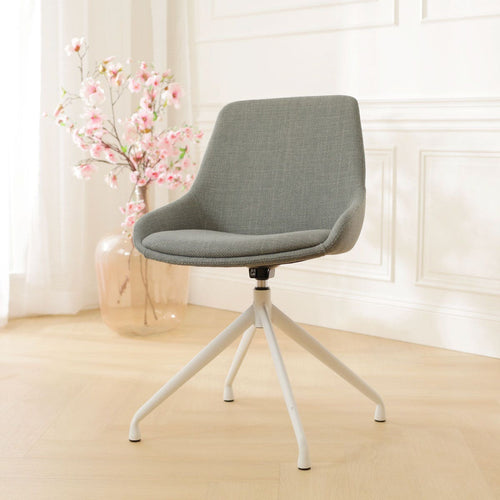 Nolon Nola-Isa Eetkamerstoel Saliegroen - Draaibaar Wit Onderstel - vtwonen shop