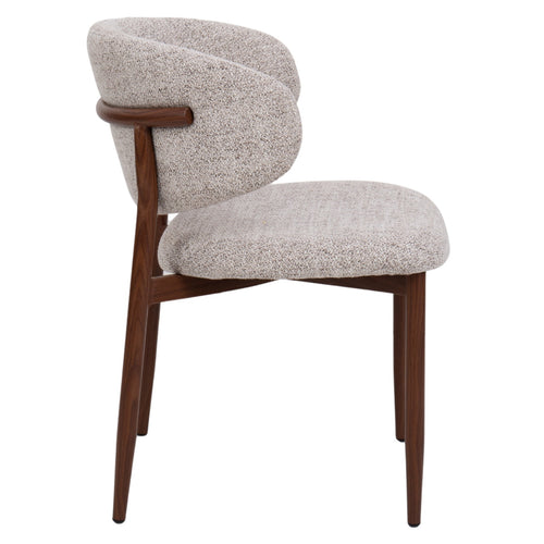 DÉJA Living Eetkamerstoel Jessie - Taupe/Walnoot - Set van 2