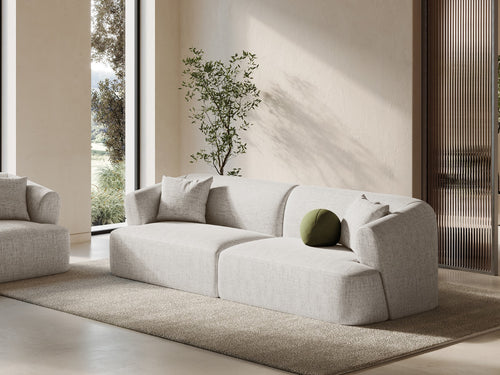 Cosmopolitan Design Modulaire bank Campi 4-zits, structurele stof lichtbeige - 90x255x70cm