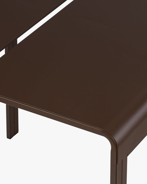 noo.ma Oto Table 80 x 80 cm - stalen buitentafel, Cocoa Brown