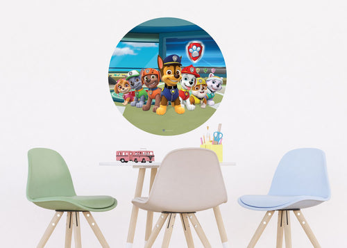 Sanders & Sanders zelfklevende behangcirkel PAW patrol blauw, groen en rood - Ø 70 cm - 601293