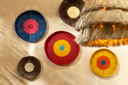 J-Line wanddecoratie plateau Cirkels + Lijnen - zeegras - mix - 3 stuks - vtwonen shop