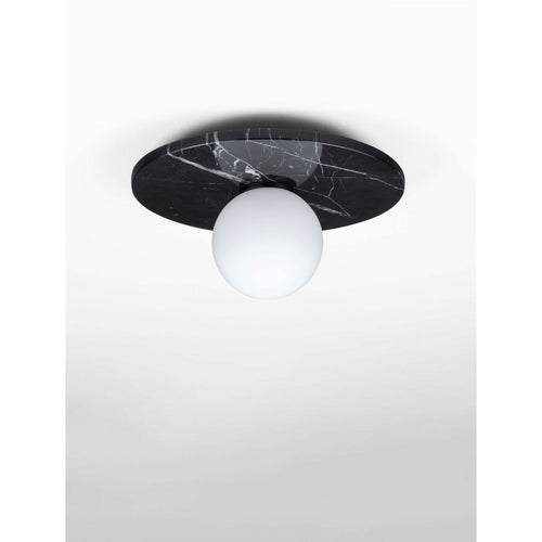 Nova Luce IDOR Bolvormige plafondlamp opaal, zwart, LED G9 1x5W