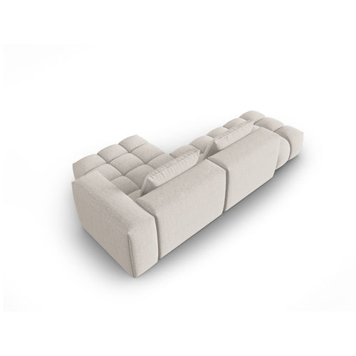 Cosmopolitan Design - Modulaire hoekbank rechts Verona 4-zits, structurele stof beige - 145x265x70cm
