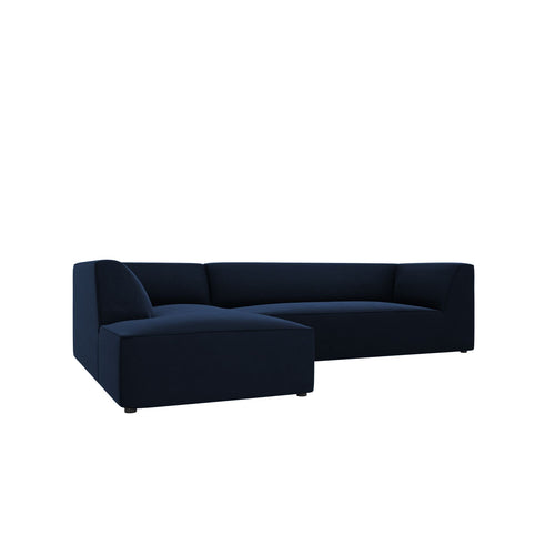 Cosmopolitan Design - Modulaire hoekbank links Siena 4-zits, flueel koningsblauw - 180x273x69cm