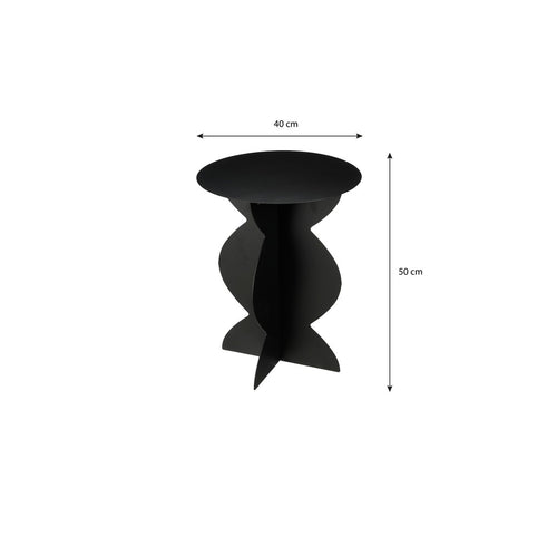 Mica Decorations Rafi Bijzettafel - H50 x Ø40 cm - IJzer - Zwart