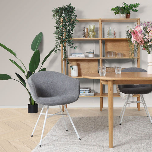 Nolon Noa-Otis Eetkamerstoelen Set van 2 - Donkergrijs - Witte Poten - vtwonen shop