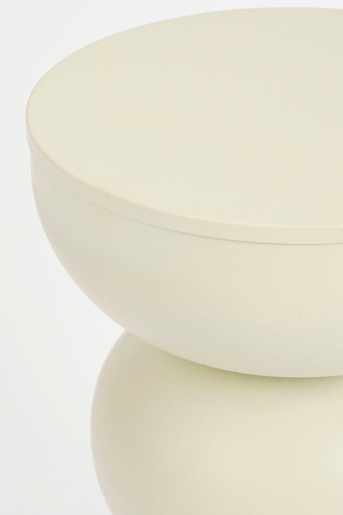 Mica Decorations Luna Bijzettafel - H46 x Ø32 cm - IJzer - Off-white - vtwonen shop