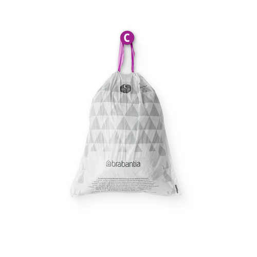 Brabantia PerfectFit Afvalzak, code C, 10-12 liter, 200 stuks, set van 10 rollen - White
