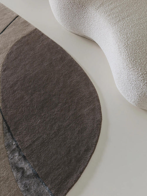 benuta wollen vloerkleed Shape - taupe - 200x300 cm