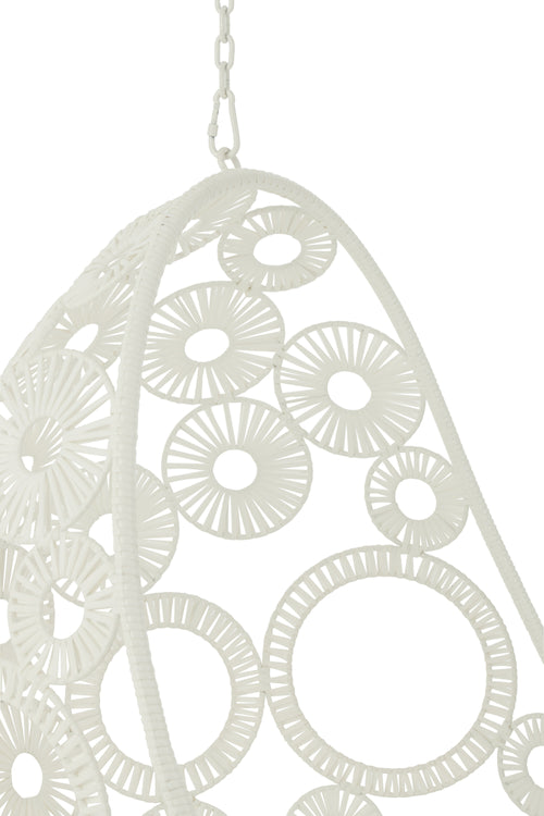 J-Line hangstoel + kussens Bula - metaal/riet - wit - vtwonen shop