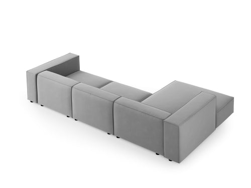 Cosmopolitan Design linker hoekbank Arendal 4-zits, flueel, lichtgrijs - 166x284x70cm