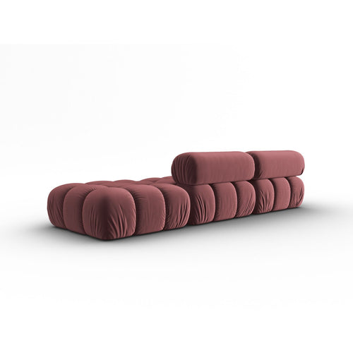 Cosmopolitan Design - Rechte modulaire bank Cortina 4-zits, flueel roze - 94x282x70cm
