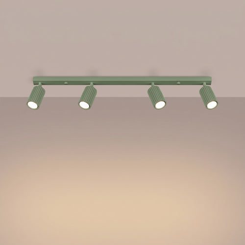 Sollux Lighting Plafondlamp KARBON 4L salie - 81x6,5x16,5cm