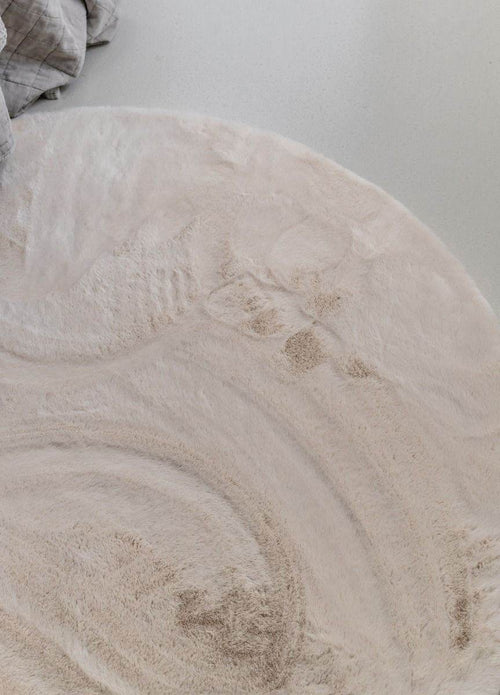 Interieur05 Rond Zacht Hoogpolig Vloerkleed Lux Creme - 200 x 200 cm - vtwonen shop