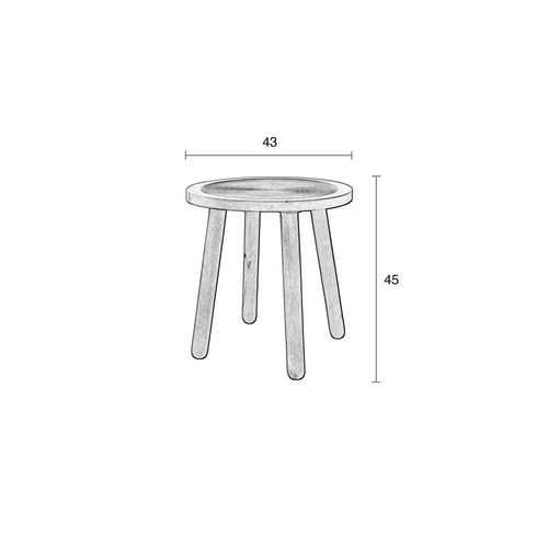 Zuiver Dendron Bijzettafel Rond 43 cm Mangohout - Bruin - vtwonen shop