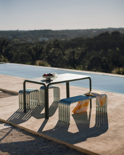 noo.ma Nokk Bench - design metalen bank voor binnen en buiten, 115x33x44 cm