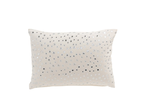 J-Line kussen Rechthoekig Spiegelregen - textiel - wit - vtwonen shop
