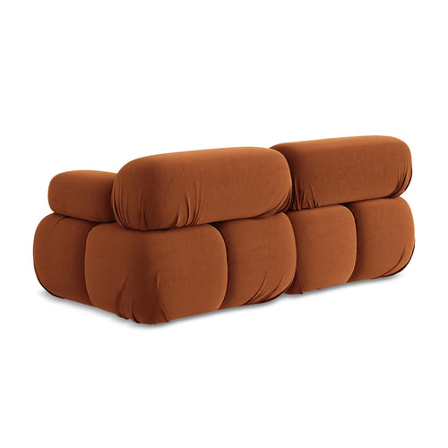 LaMiaSofa Tweezits modulaire bank Sanremo - velours - terracotta - 190x96x70