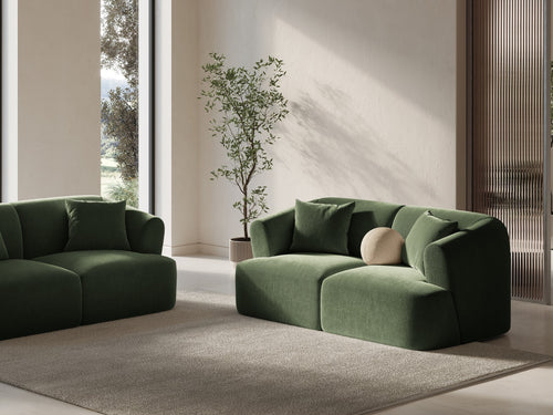 Cosmopolitan Design Modulaire bank Campi 2-zits, flueel groente - 90x180x70cm