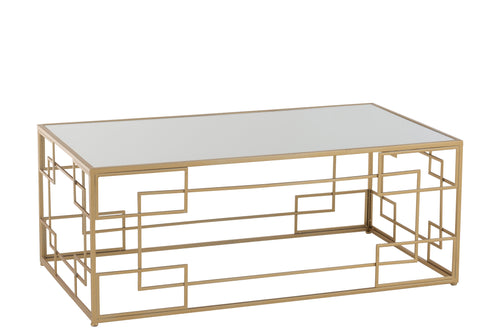 J-Line salontafel Lijnen - metaal/glas - goud - vtwonen shop