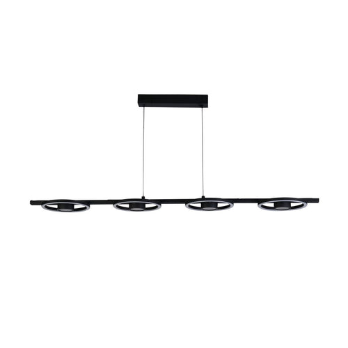 Searchlight Space 4-lichts LED-balk plafondlamp, zwart metaal