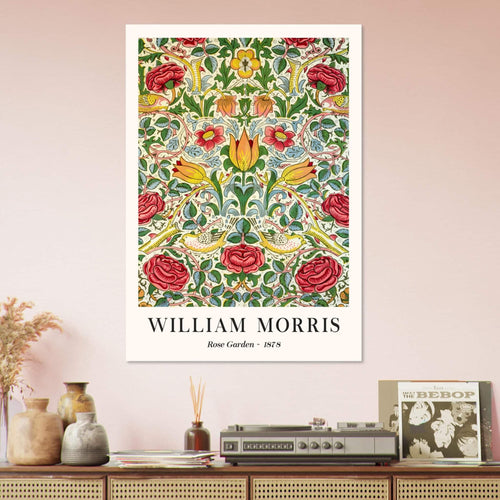 Artfulprints Poster met Lijst William Morris - Rose garden 1878   - 50x70 cm - Groen