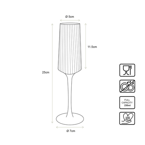 vtwonen Champagneglazen - set van 4 - met Gouden Rand - vtwonen shop