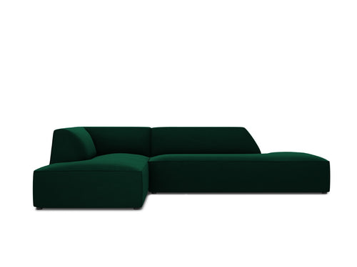 Micadoni linker hoekbank Ruby 4-zits, flueel, flessengroen - 180x273x69cm