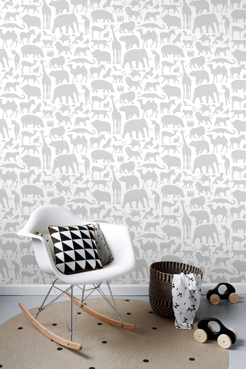 ESTAhome behang dieren grijs - 53 cm x 10.05 m - 139054