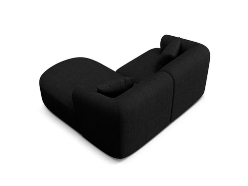 Cosmopolitan Design Modulaire hoekbank rechts Campi 3-zits, structurele stof zwart - 156x180x70cm