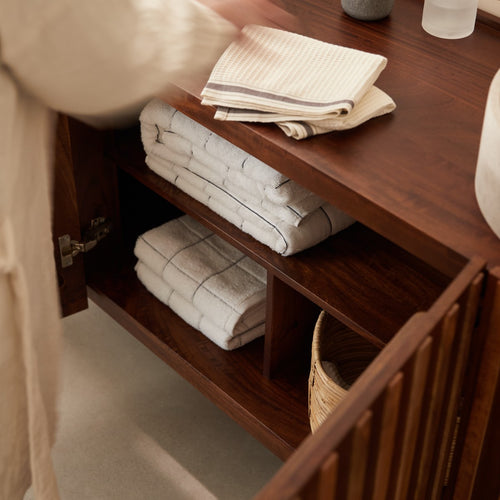 Tikamoon Badkamermeubel van mangohout 164 cm - Donkerbruin