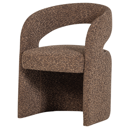 WOOOD eetkamerstoel grove Lanor - Bouclé - Bruin - 76x58x57