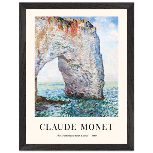 Artfulprints Poster met Lijst Claude Monet - The Manneport near Étretat   - 30x40 cm - Lichtblauw