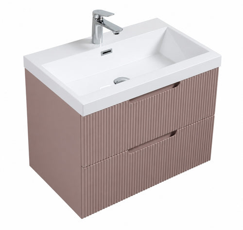 Badplaats Badkamermeubel Set Thermis 60 cm – Mat Roze – Badmeubel met Wastafel