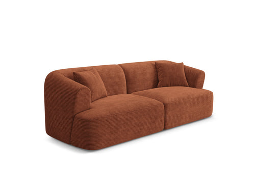 Cosmopolitan Design Modulaire bank Campi 3-zits, ribfluwelen terracotta - 90x220x70cm