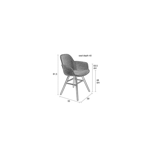 Zuiver Albert Kuip Soft Eetkamerstoelen armleuning Grijs - Set van 2 - vtwonen shop