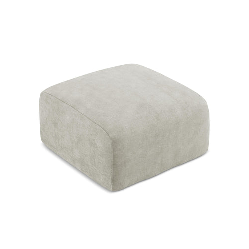 LaMiaSofa Poef Savona - chenille stof - parel - 65x65x40