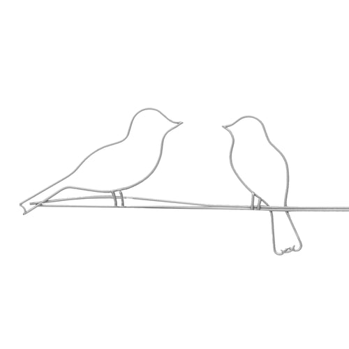 Art for the Home Metal Art - Vogeltjes op draad zilver - 60x12,5cm - vtwonen shop