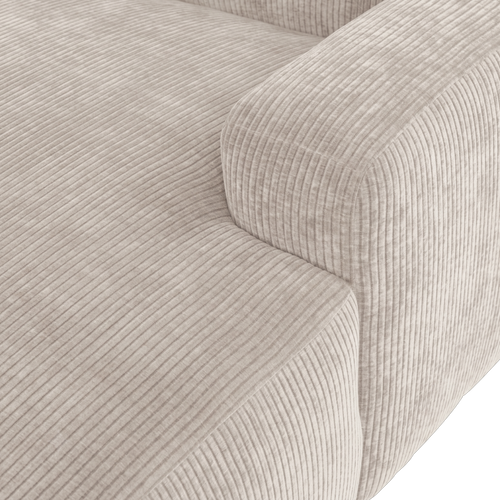 WOOOD chaise longue bank rechts Mojo Base - Rib - Ecru - 74x112x162
