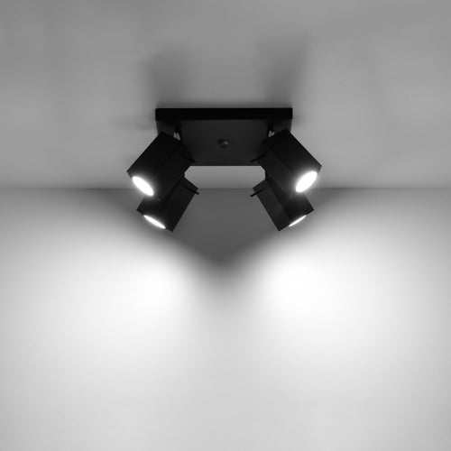 Sollux Lighting Plafondlamp MERIDA 4 zwart - 25x25x16cm