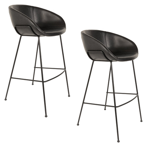 Zuiver Feston Barkruk 76 cm Zwart - Set van 2 - vtwonen shop