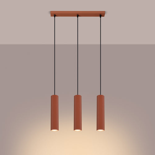 Sollux Lighting Hanglamp KARBON 3L rood oker - 45x6,5x98cm