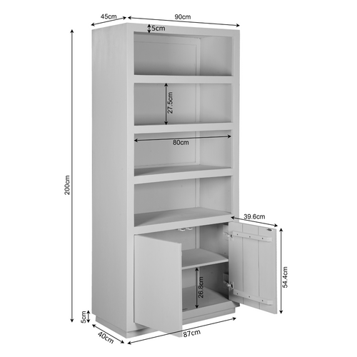 Starfurn  boekenkast Brussel - bruin - 45x90x200cm