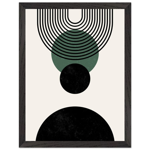 Artfulprints Poster met Lijst Boho wall art - Boho arches   - 30x40 cm - Zwart / Wit