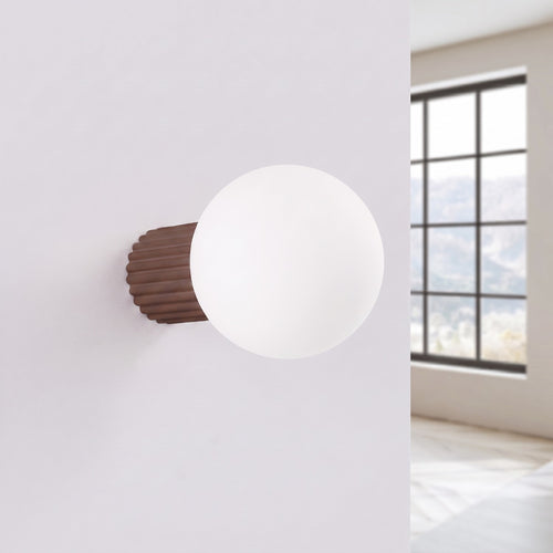 Sollux Lighting Wandlamp HALO bruin IP44 - 12x17x12cm